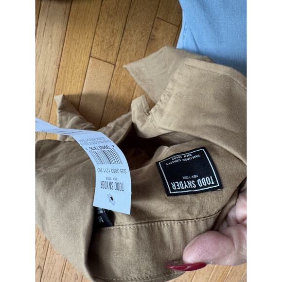 NWT Todd Snyder Short Sleeve Summerweight Shirt Brown Large (BL100THRIFTY - Picture 5 of 5